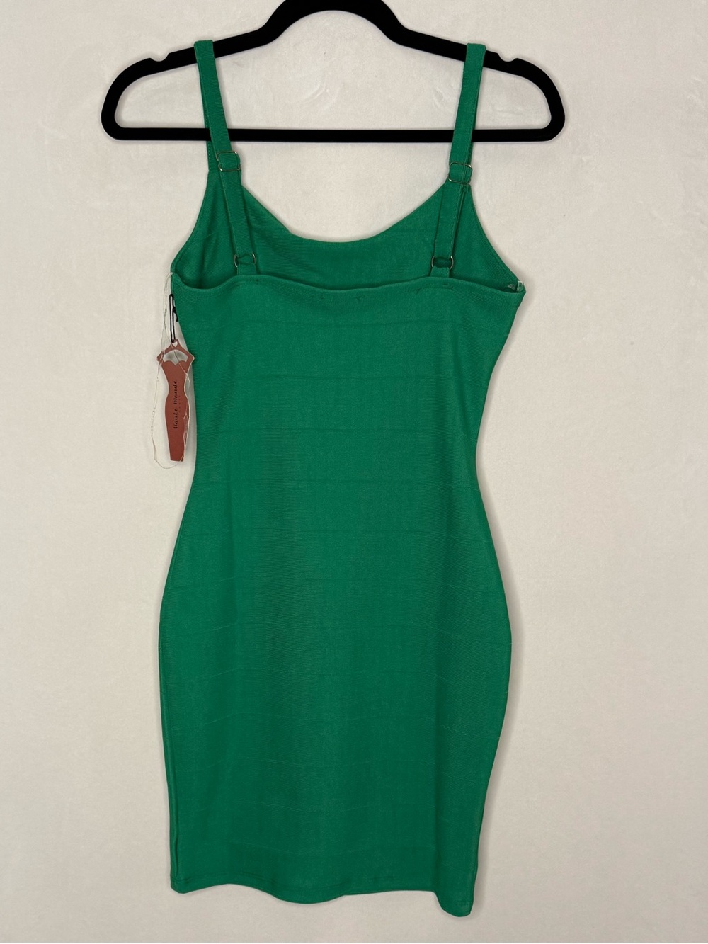 Haute Monde Emerald Green Bodycon Spaghetti Strap Mini Dress - Picture 2 of 4